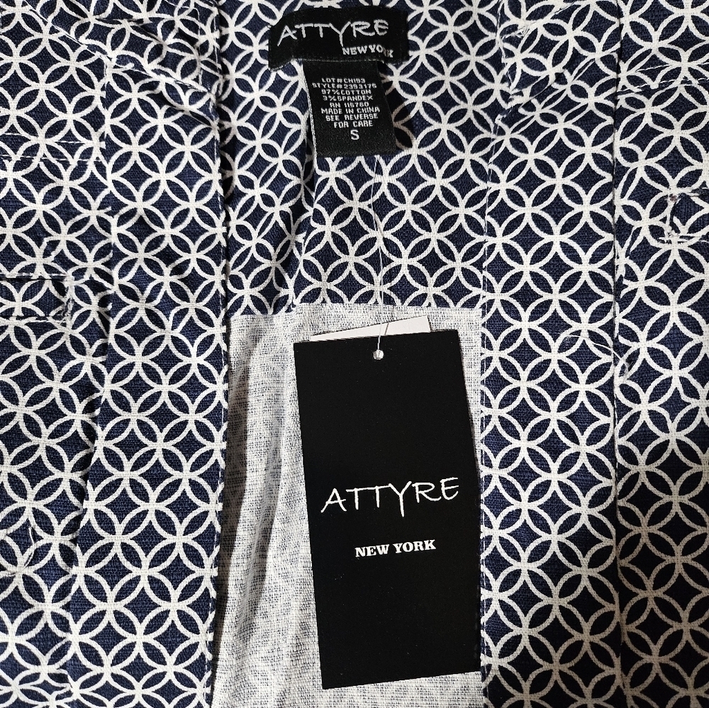 NEW Attyre Women's Open Lightweight Denim Blazer Jacket Small Geometric - Picture 6 of 7